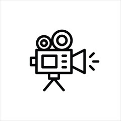 Movie camera icon. Video camera flat sign design. Video camera symbol pictogram. UX UI icon