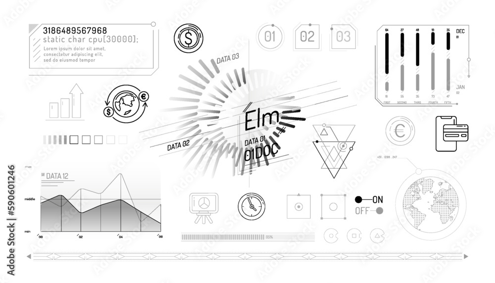 Canvas Prints set of infographic elements about currencies and exchange rates changes.
