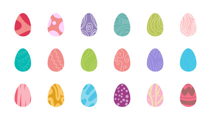 set of colorful Easter eggs