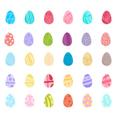 Set of Colorful Doodle Easter Eggs