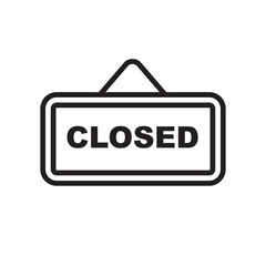 Closed vector icon. Closed flat sign design. Closed symbol pictogram. Illustration of nameplate vector icon. UX UI icon