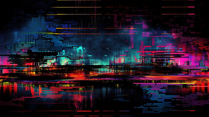 Obraz premium Digital test screen. Generative Ai