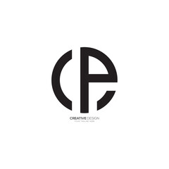 Letter c p o circle shape line art minimal rounded monogram logo