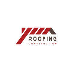 Vector roofing construction logo, simple and modern.