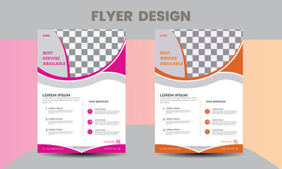 Business Flyer Layout in Two Colors. Business brochure flyer design a4 template .Corporate business flyer template design set.
