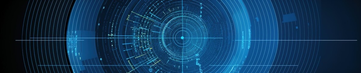 Obraz premium technology data visualization with a circular data blue background. Generative AI