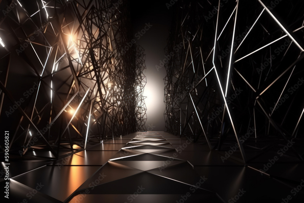 Poster empty mystical dark room sci-fi style generative ai