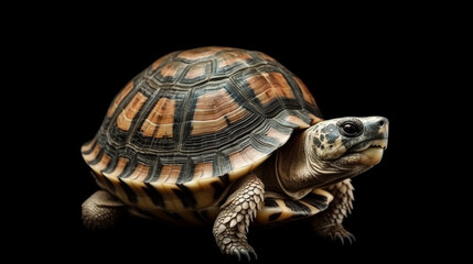 Fototapeta premium turtle isolated back background Generative AI