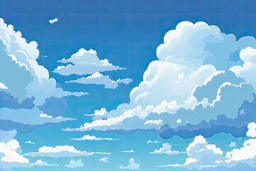 a blue sky with clouds. Generative AI