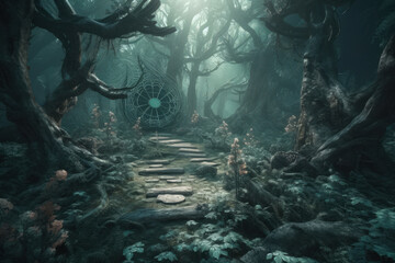 magic forest landscape generative ai
