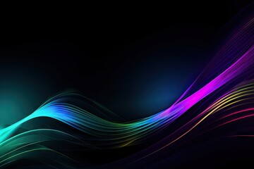 Abstract blue wave background. AI generated art illustration.