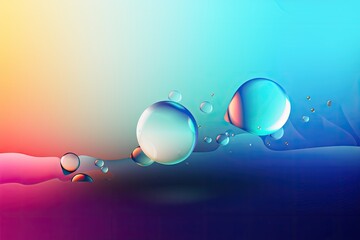 Abstract blue wave background. AI generated art illustration.