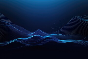 Abstract blue wave background. AI generated art illustration.