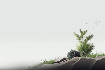 Abstract blue wave background. AI generated art illustration.
