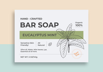Bar Soap Mint Label Layout for Package