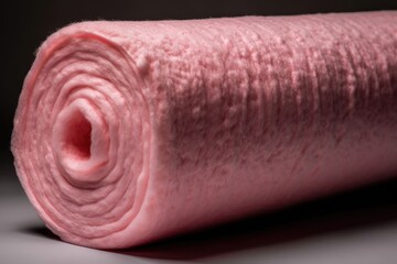 Roll Of Fiberglass Insulation, With Its Pink Hue. Generative AI