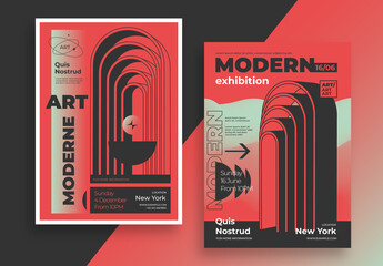 Modern Poster Design Layout with Geometric Art Shape