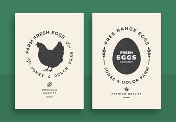 Vintage Chicken Eggs Label Layout for Package