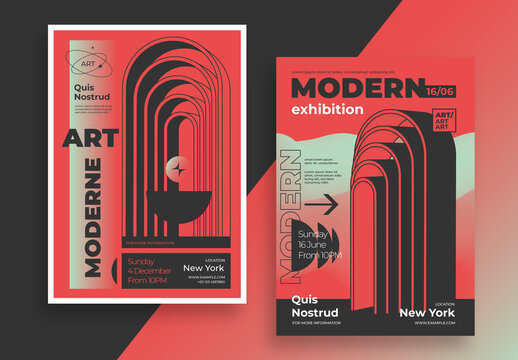Modern Poster Design Layout with Geometric Art Shape
