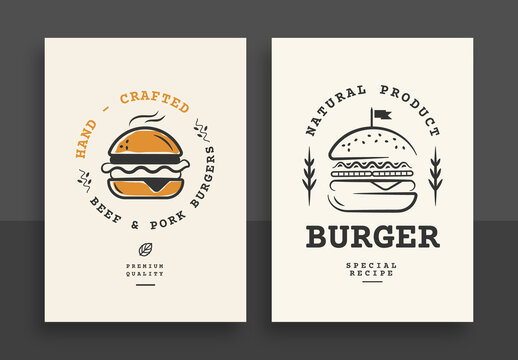 Vintage Burgers Label Layout for Package