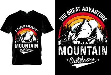 Mountain illustration, outdoor adventure Vector graphic for t shirt Design