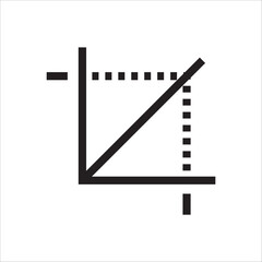 Crop vector icon. Crop tool flat sign design. Crop symbol pictogram. UX UI icon