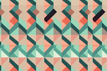 Seamless pattern with hearts. AI generated art illustration.