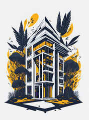 Modern house oster. AI generated illustration