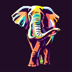 Colorful Elephant on pop art style
