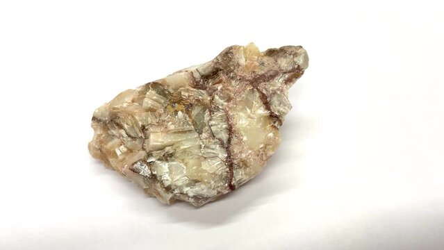 natural rock - pyrite crystals in quartzite mineral stone isolated on white background