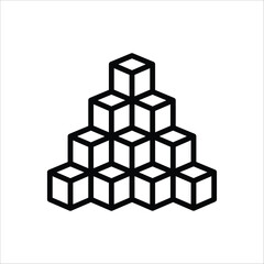 Cube vector icon. Cube flat sign design. Cube symbol pictogram. UX UI icon
