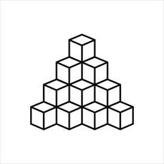 Cube vector icon. Cube flat sign design. Cube symbol pictogram. UX UI icon