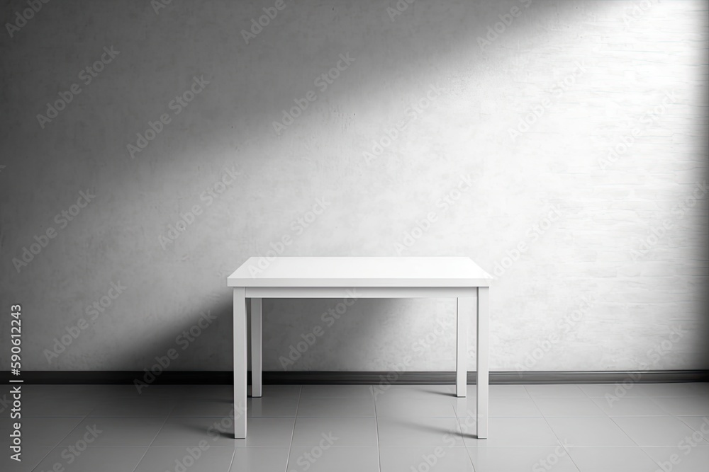 Poster an empty table simply waiting for your magnificent product display to be placed on it. generative ai