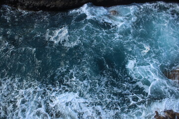 Swirls of water in the ocean