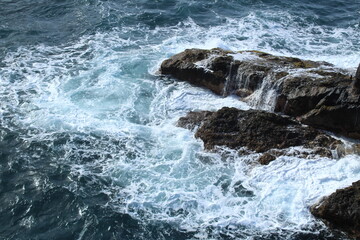 Swirls of water in the ocean