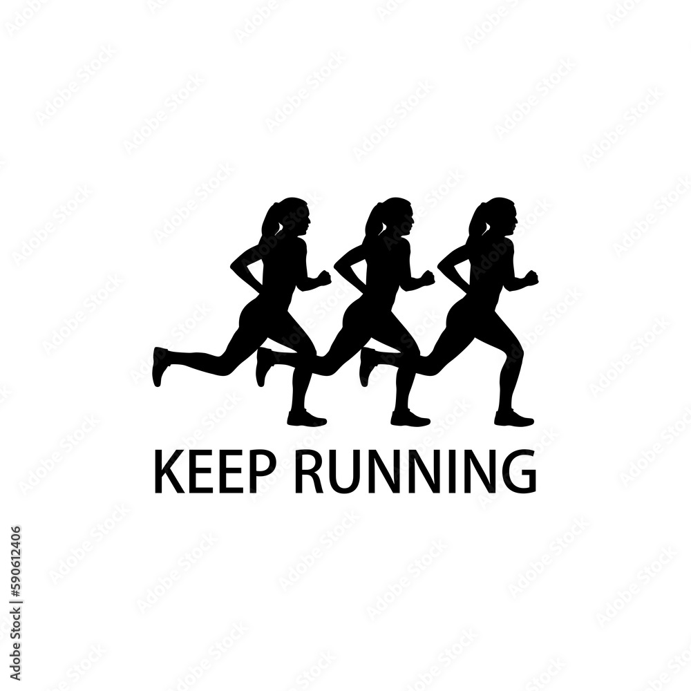 Poster running man icon isolated on transparent background