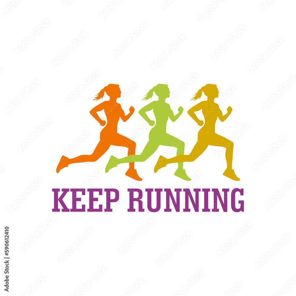 Poster running man icon isolated on transparent background