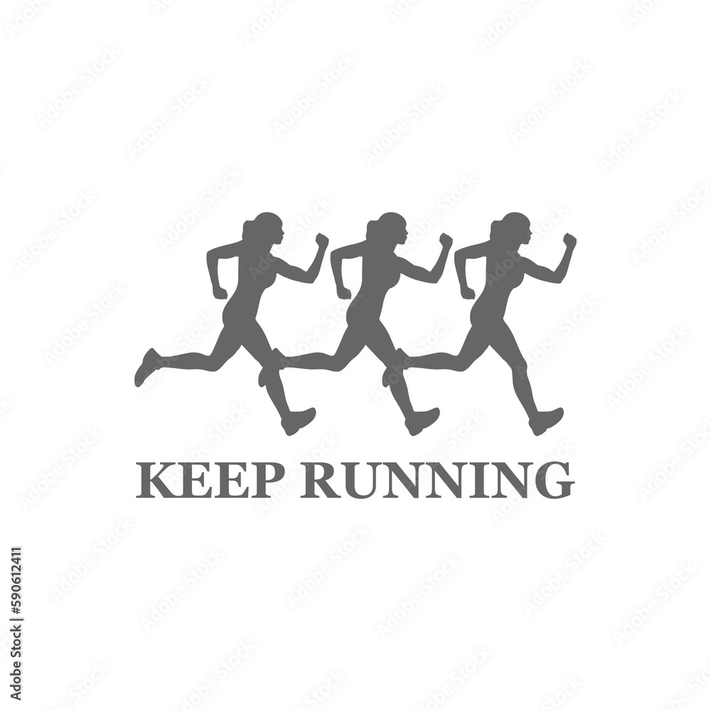 Poster running man icon isolated on transparent background