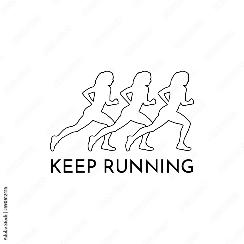 Poster running man icon isolated on transparent background