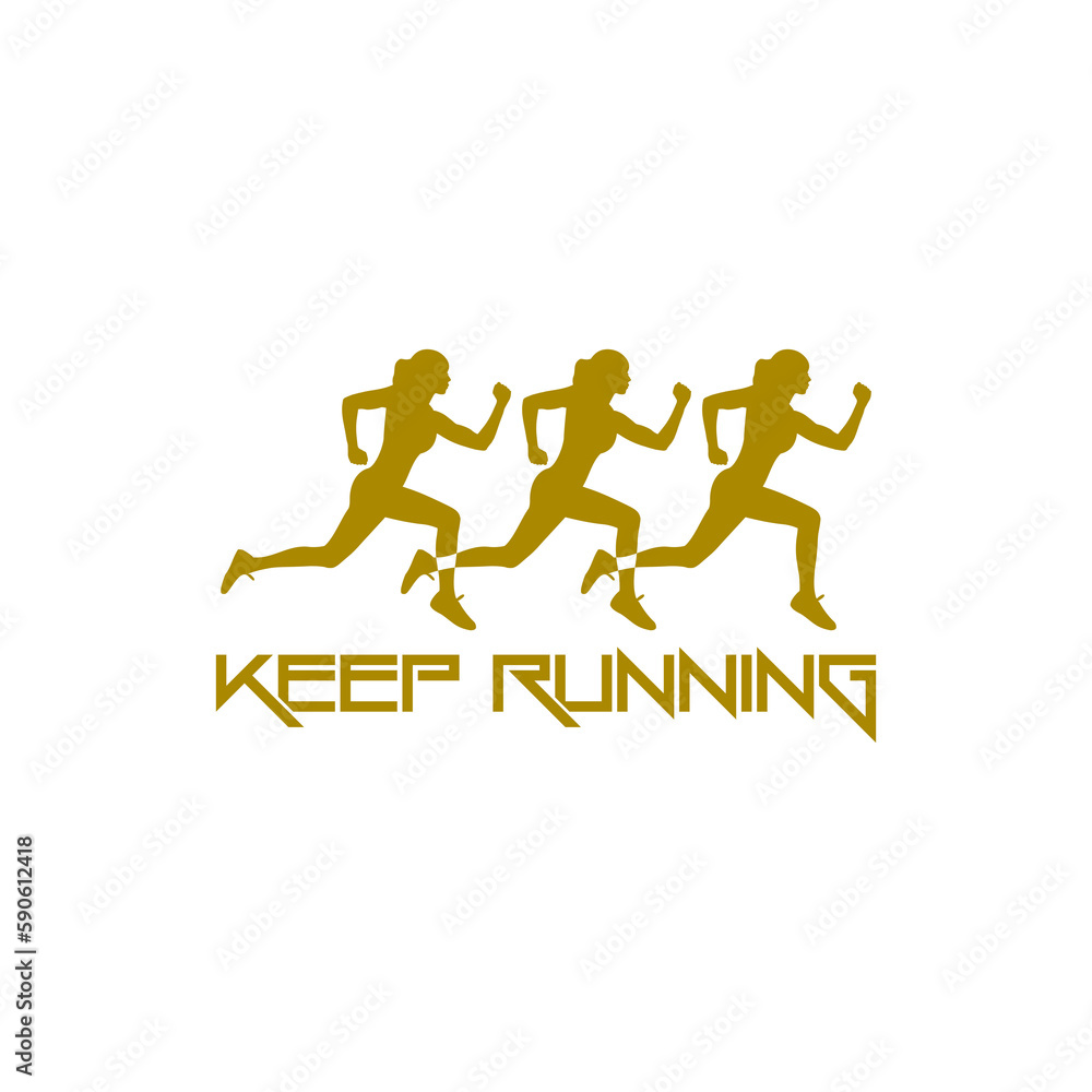 Poster running man icon isolated on transparent background