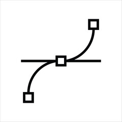 Bezier curve icon. Anchor point flat sign design. Bezier line curves point symbol. Line pictogram. Vertex icon. UX UI icon