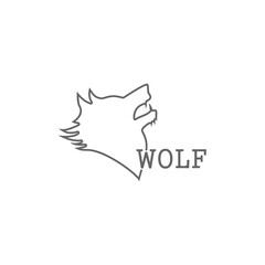 Wolf head design logo isolated on transparent background