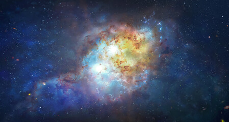 Bright galaxy with stars in deep space. Elements of this image furnished by NASA