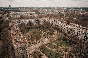Fototapeta na wymiar berlin in spring from drone view created with Generative AI technology