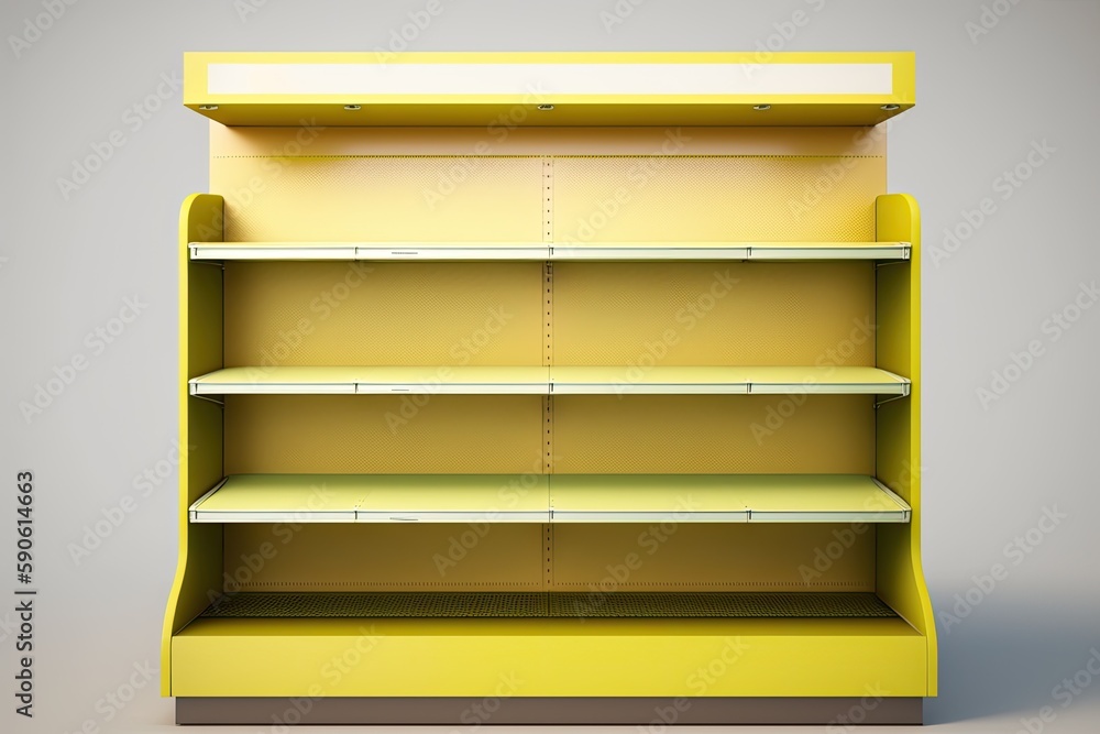 Poster empty shelf at a shop. generative ai