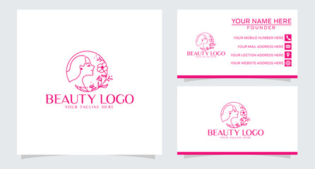 Vector logo design for woman's face beauty salons, feminine, hair salons, and cosmetic color branding design

