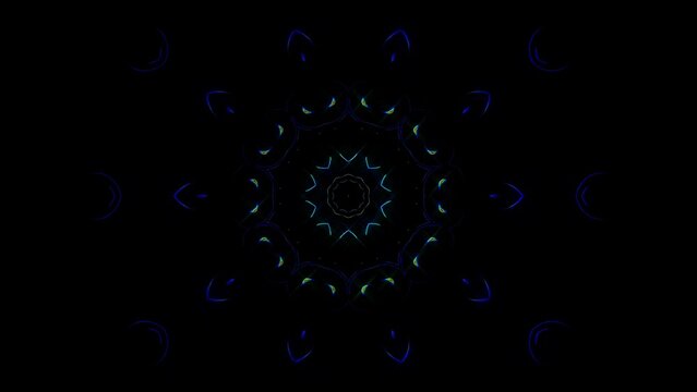 Abstract Kaleidoscope pattern with full colors. Magic mandala. 4k	