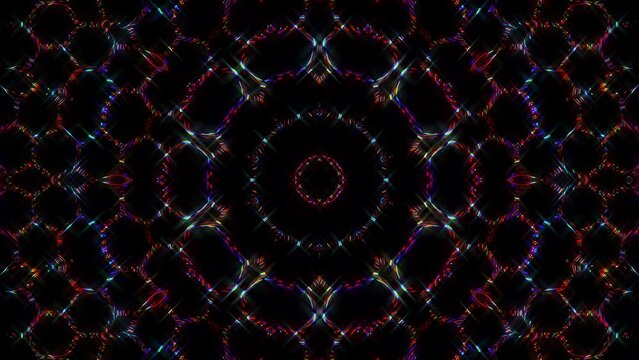Abstract Kaleidoscope pattern with full colors. Magic mandala. 4k	
