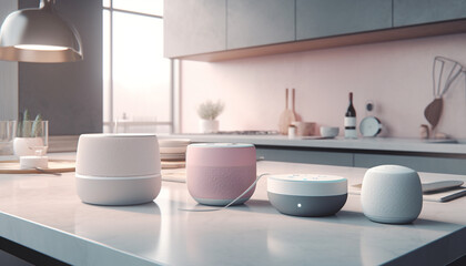 Naklejka na ściany i meble Modern Kitchen Design Clean, Elegant, Comfortable Luxury generated by AI