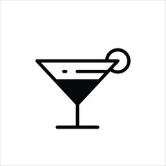 Martini vector icon. Alcohol flat sign design. Martini symbol pictogram. Alcohol drink icon. UX UI icon